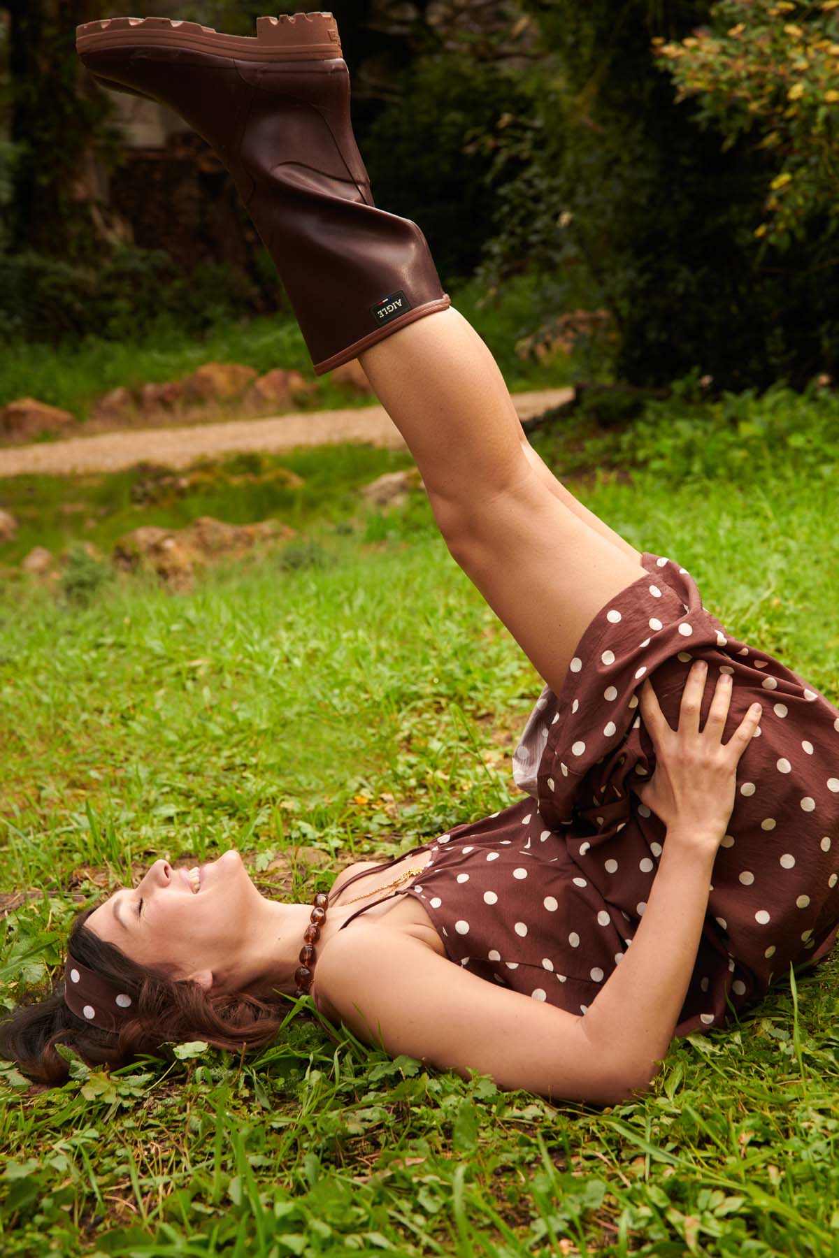 Bandeau Coton BIO - Pois Marron