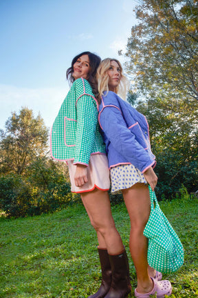 Veste Matelassée Coton BIO - Vichy Vert