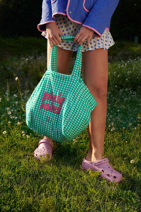 Grand Sac Éponge - Vichy Vert