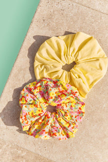 Pack of 2 Oversized Scrunchies - Countryside Confetti | Yellow