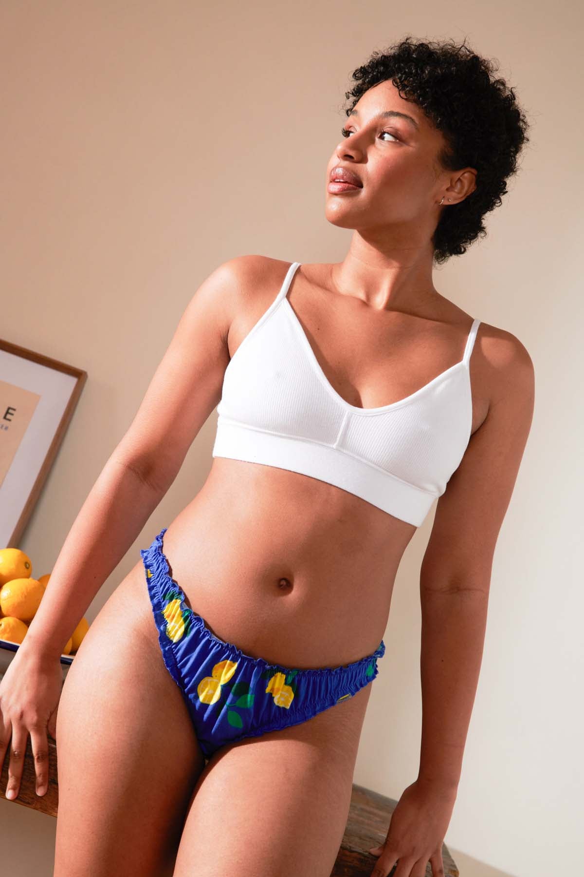 Organic Cotton Bloomer - Royal Blue Lemons