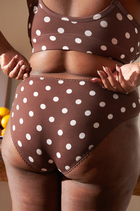 1 BRASSIERE + 1 TAILLE HAUTE - Pois Marron