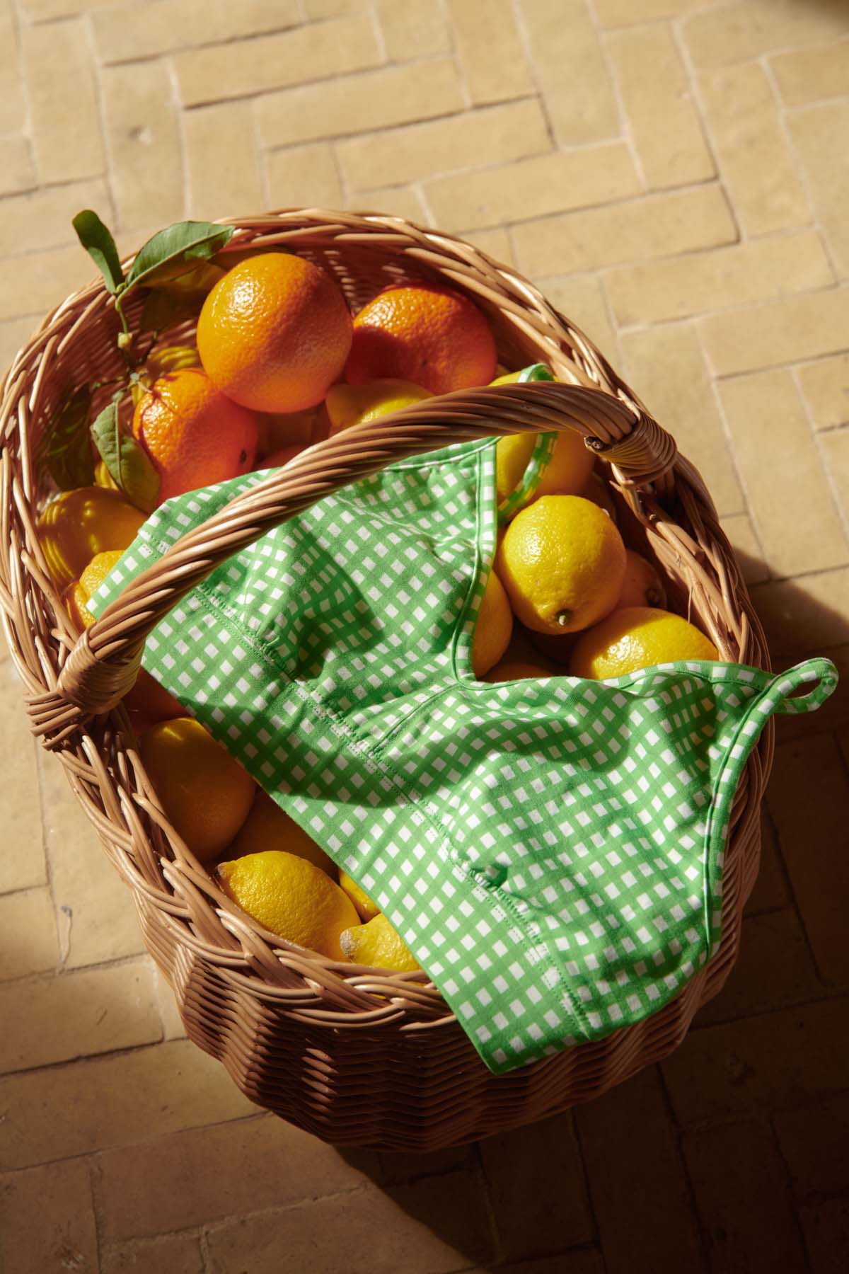 Brassière Coton BIO - Vichy Vert