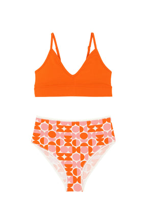 1 BRASSIERE + 1 TAILLE HAUTE - Disco Diva Orange