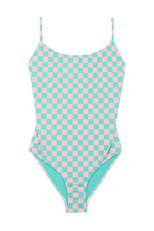 Maillot de bain 1 pièce - we are jolies - damier - carreaux - vert rose