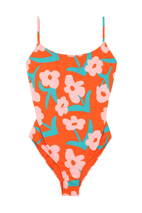 Maillot de bain 1 pièce - we are jolies - fleur - rouge vert rose