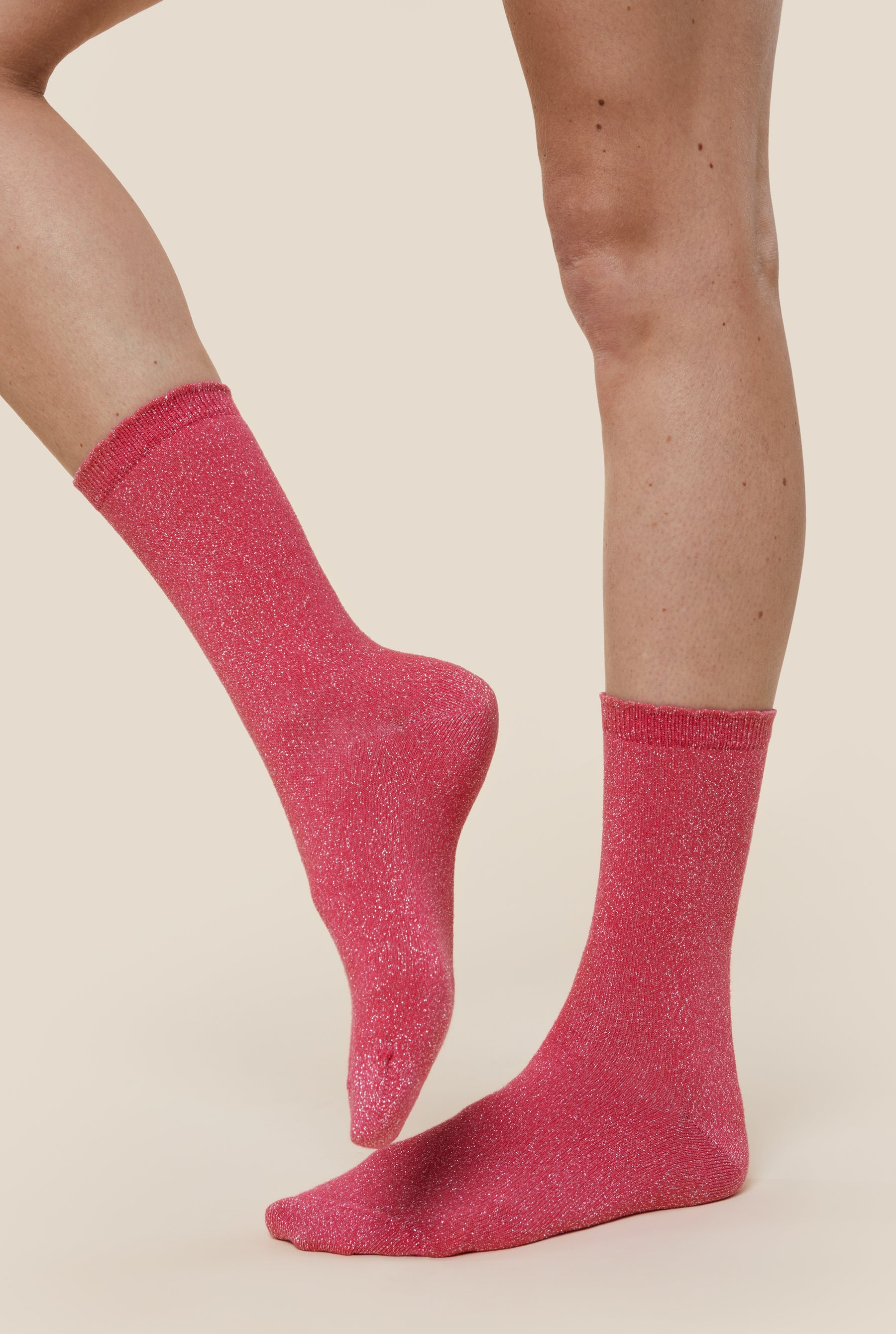 Chaussettes coton bio roses pour femme