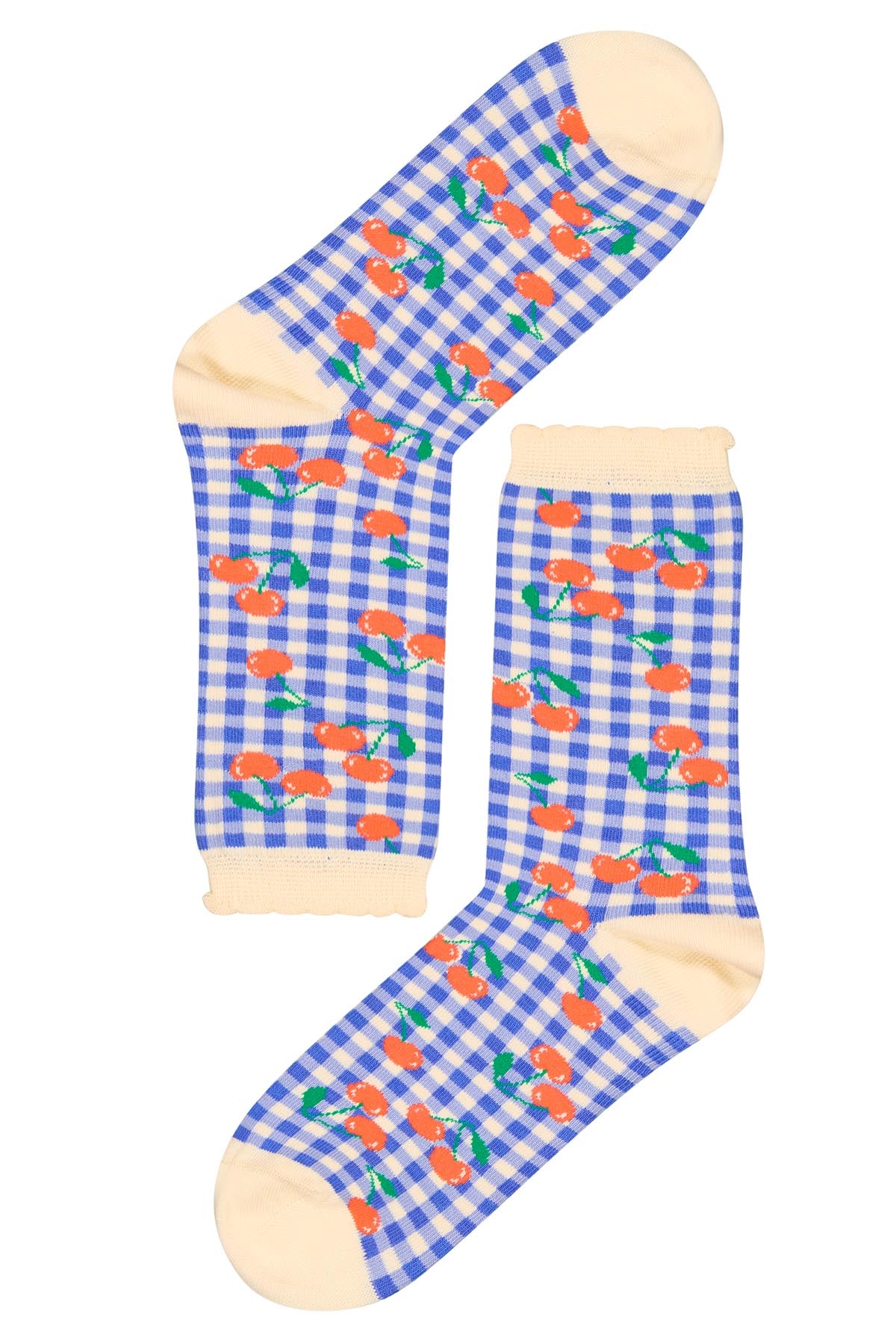 Chaussettes coton BIO - Vichy Cerises