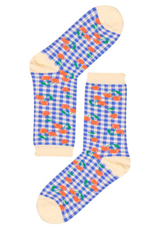 Chaussettes coton BIO - Vichy Cerises