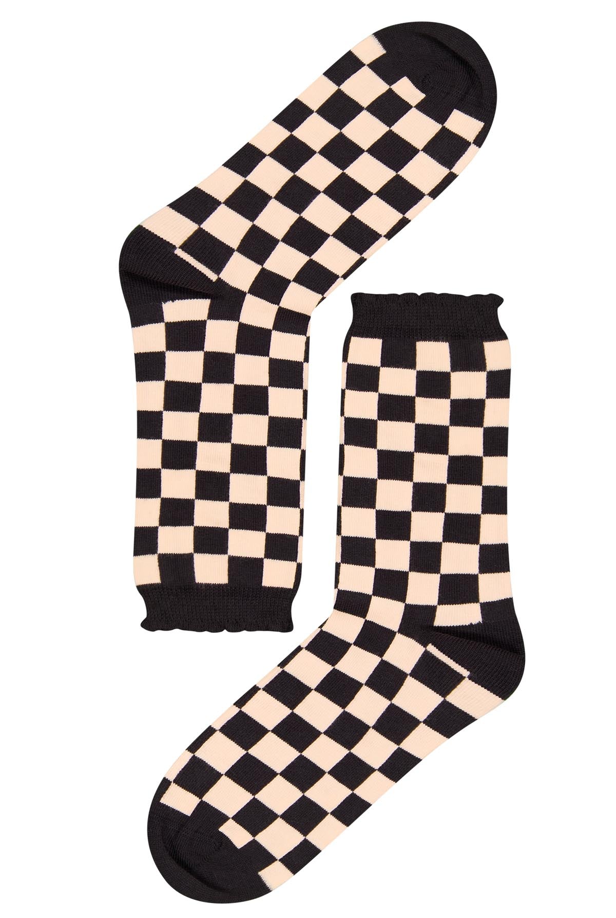Chaussettes coton BIO - Damier Noir