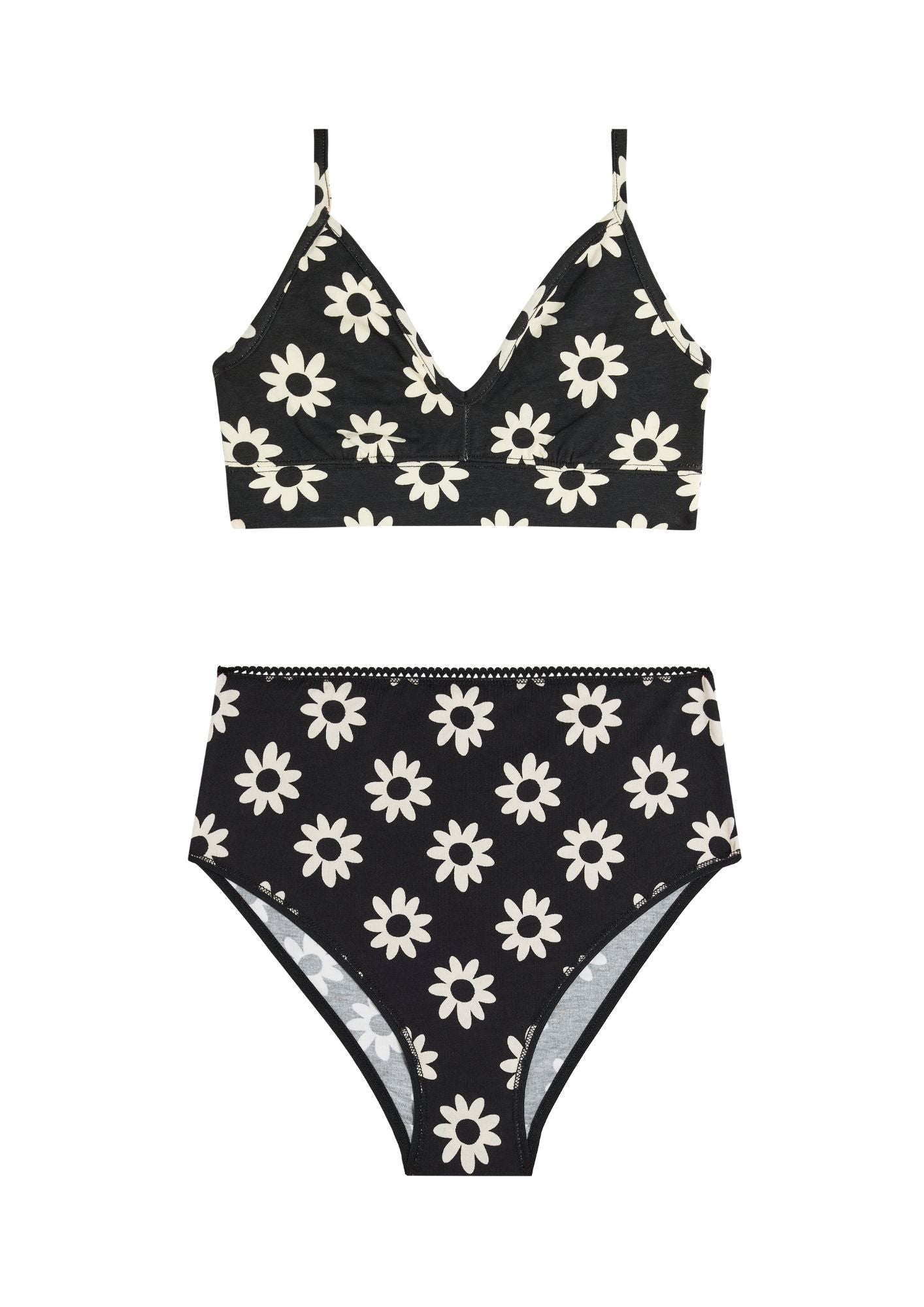 1 BRASSIÈRE + 1 CULOTTE TAILLE HAUTE - Dahlia Noir