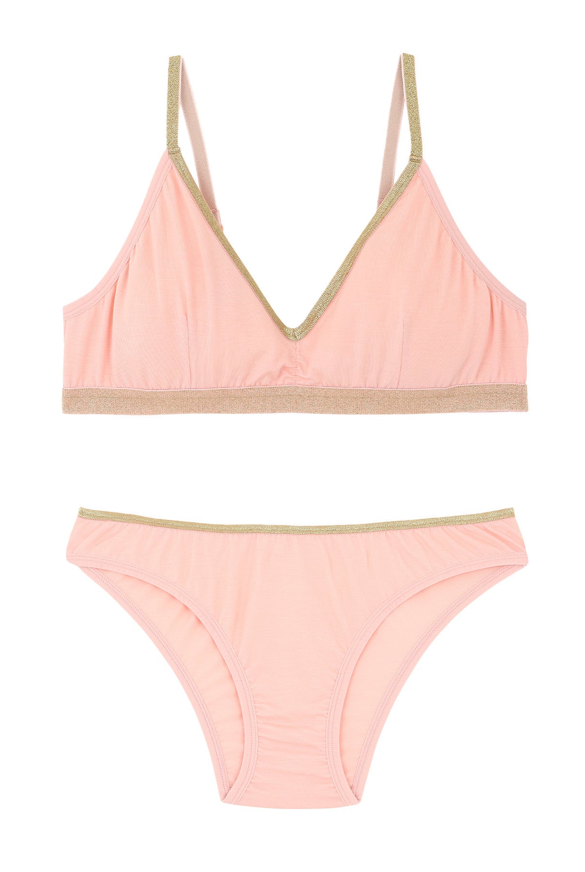 1 BRASSIERE + 1 CULOTTE - Rose Lurex