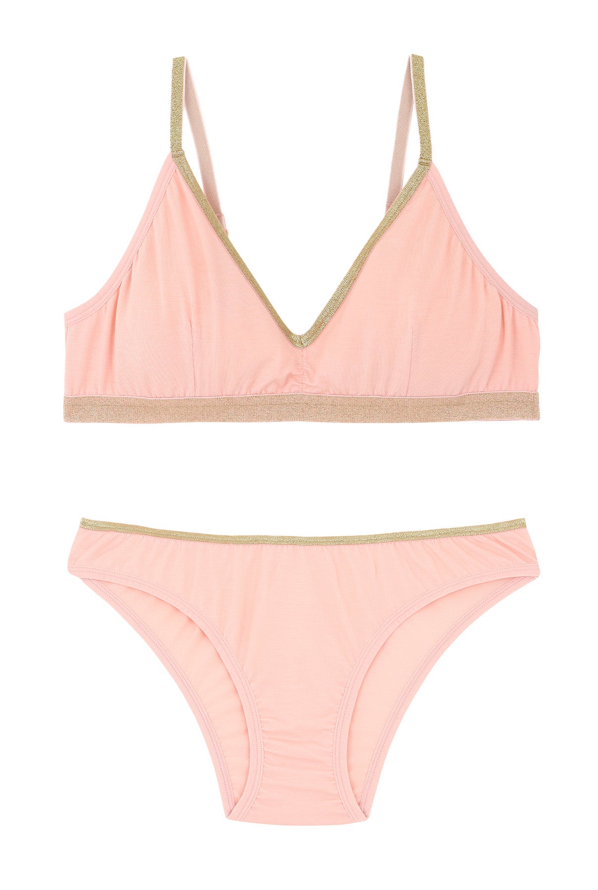 1 BRASSIERE + 1 CULOTTE - Rose Lurex