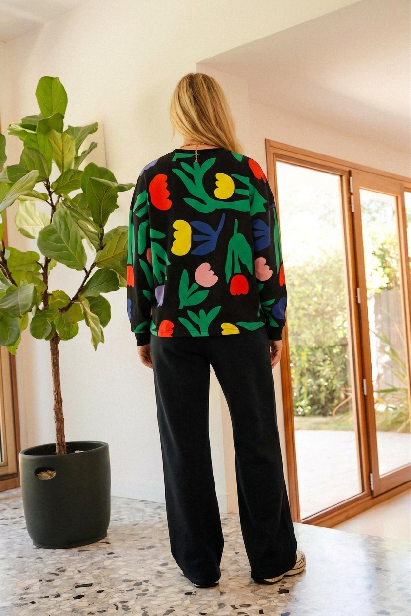 Sweat & Jogging 100% Coton - Tulipia Noir / Noir