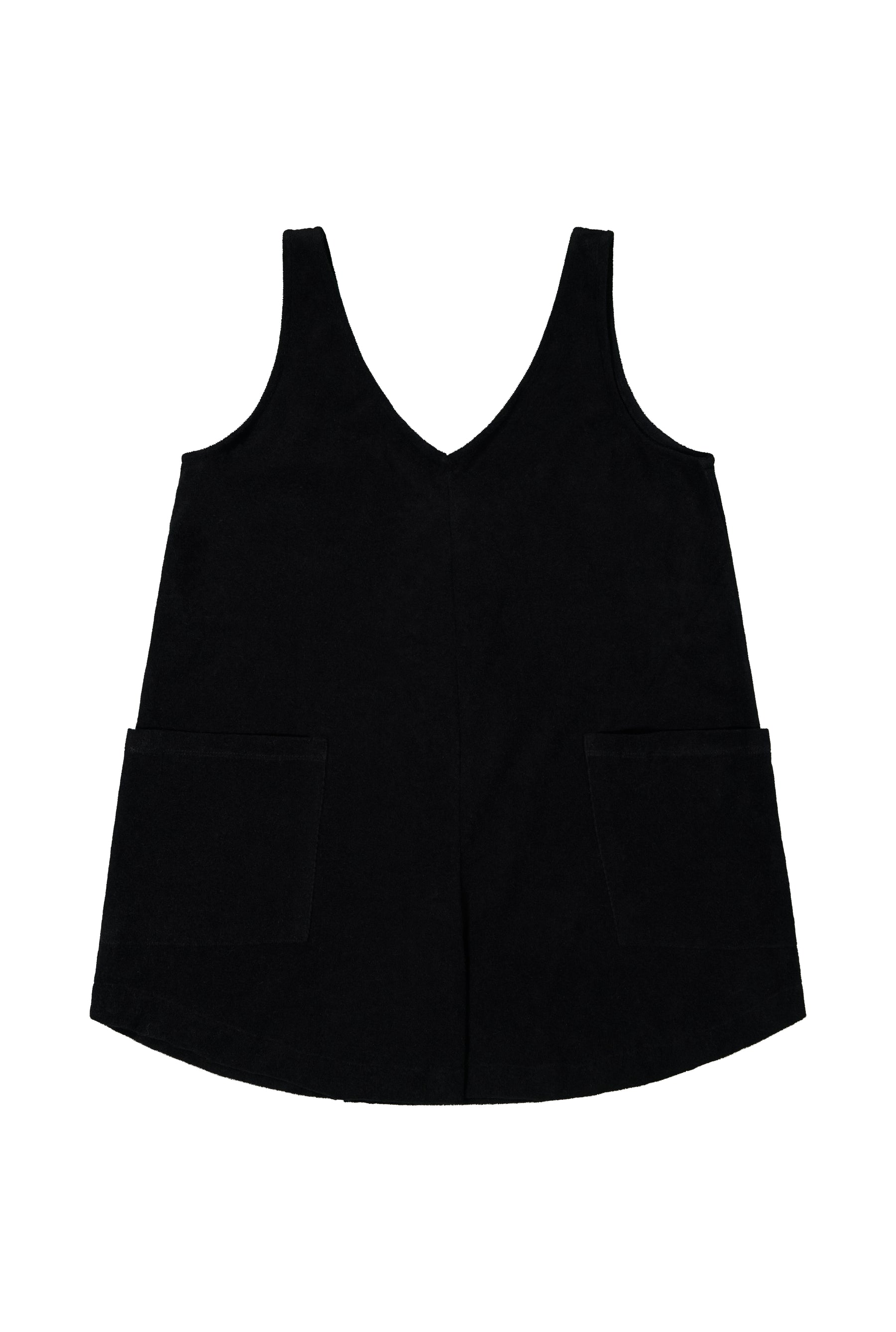 Organic Cotton Terry Playsuit - Black