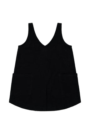 Organic Cotton Terry Playsuit - Black