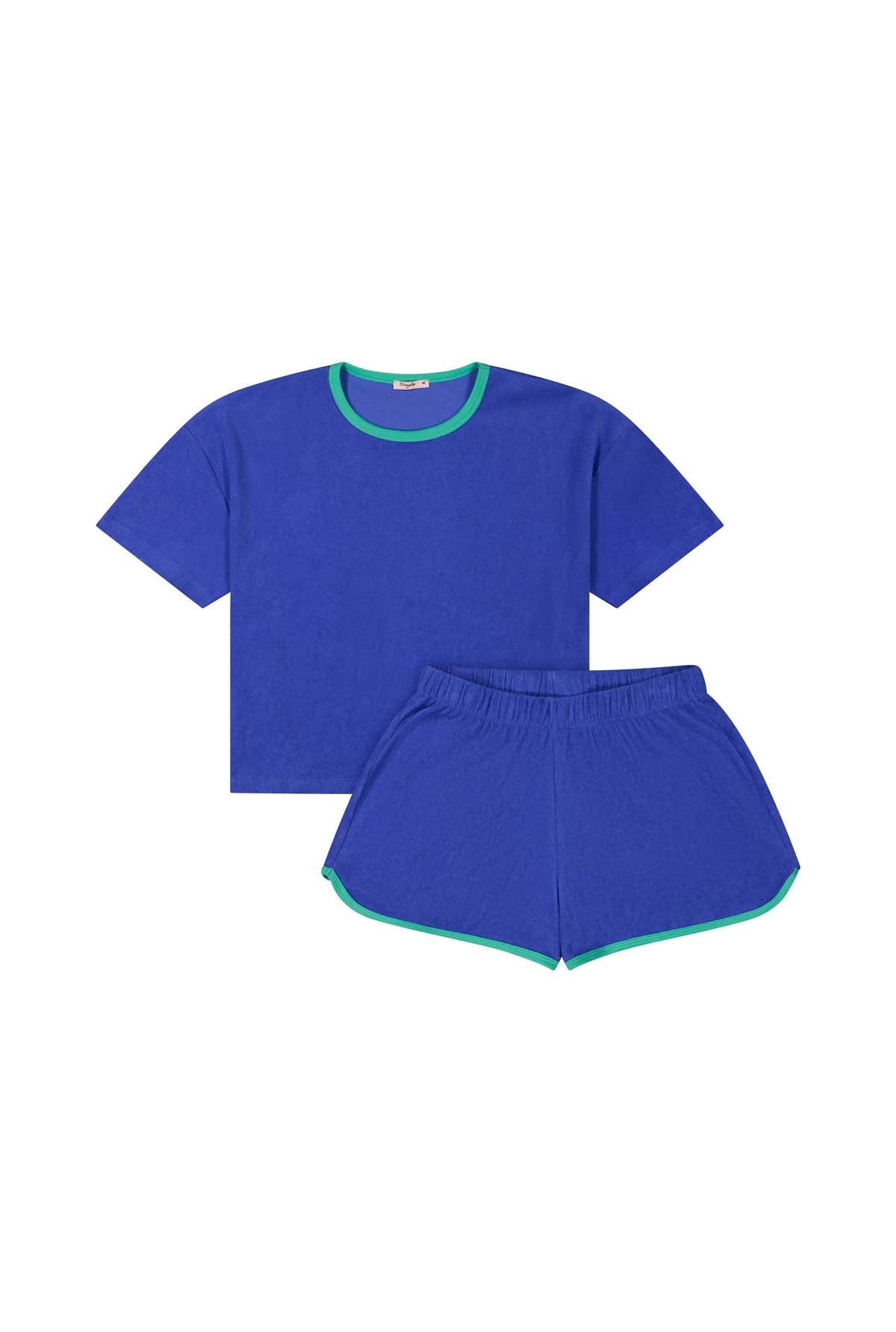 Ensemble Éponge Coton BIO - Bleu Klein et Menthe