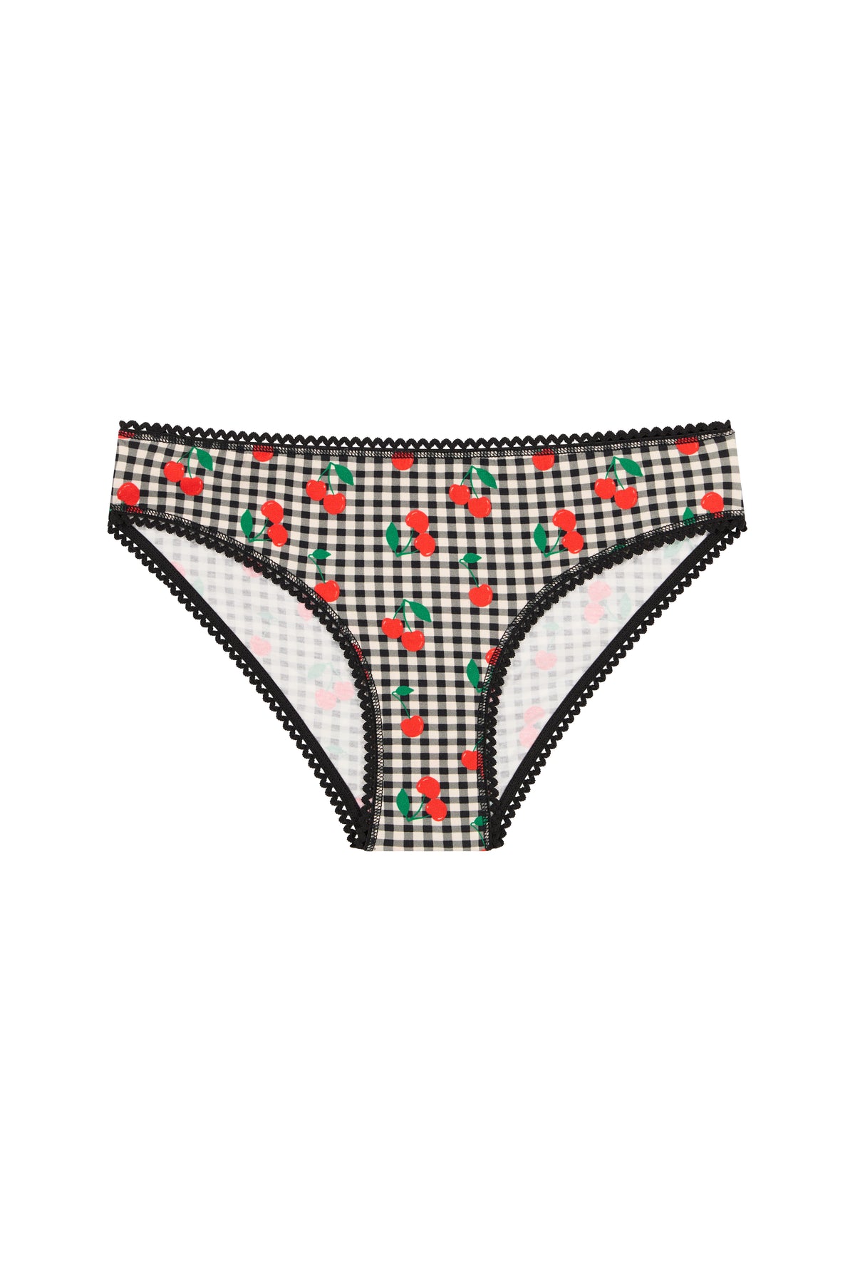 Culotte Coton BIO - Vichy Cerises Noir