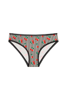 Culotte Coton BIO - Vichy Cerises Noir
