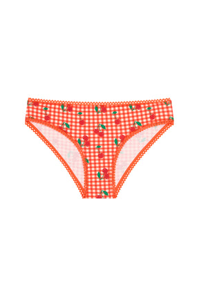 Culotte Coton BIO - Vichy Cerises Rouge