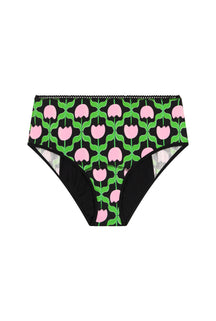 GOTS High-Waisted Period Panties - Night Flow | Tulips Black