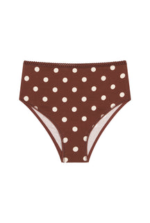 Culotte Taille Haute Coton BIO - Pois Marron