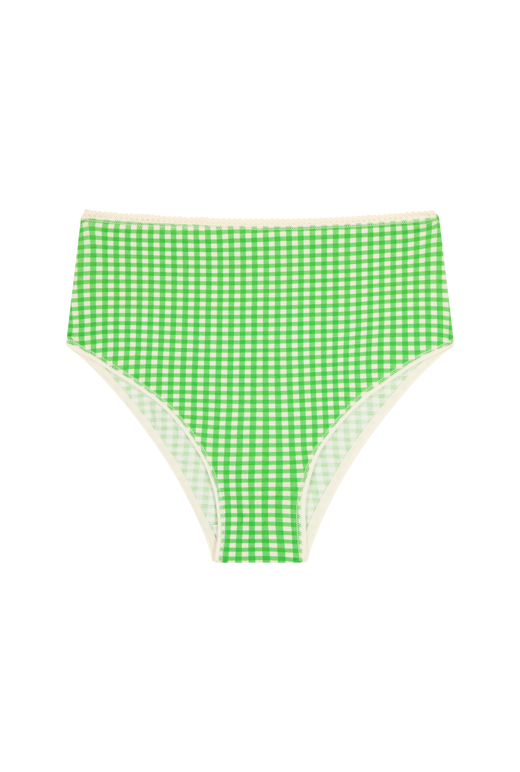 Culotte Taille Haute Coton BIO - Vichy Vert