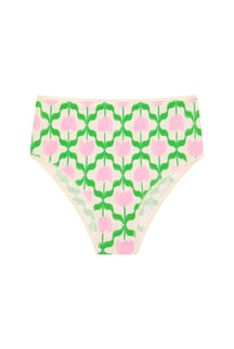 Culotte Taille Haute Coton BIO - Tulipes Roses