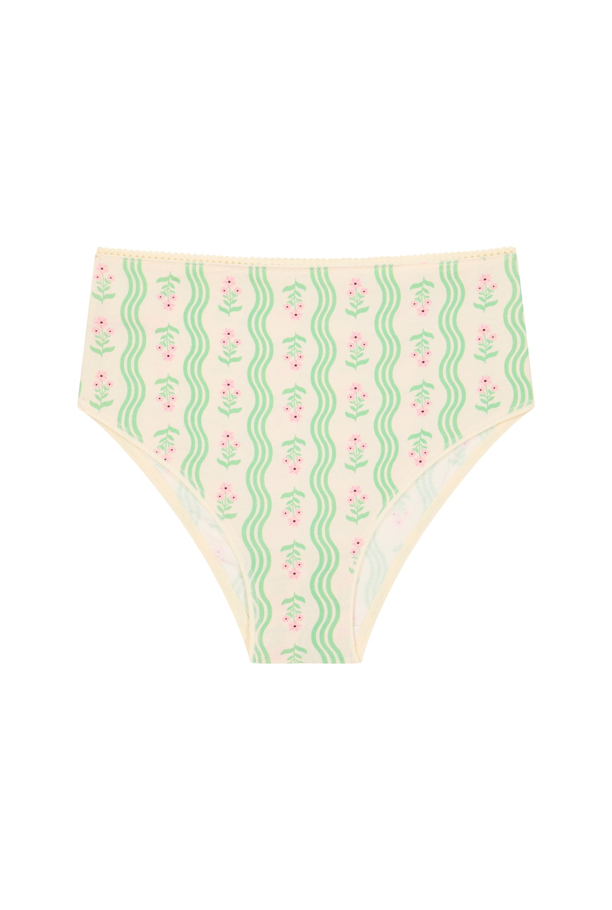 Culotte Taille Haute Coton BIO - Vagues Provençales