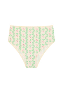 Culotte Taille Haute Coton BIO - Vagues Provençales