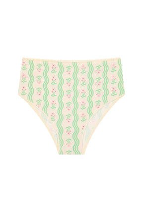 High-waisted briefs in organic cotton - Provençal waves