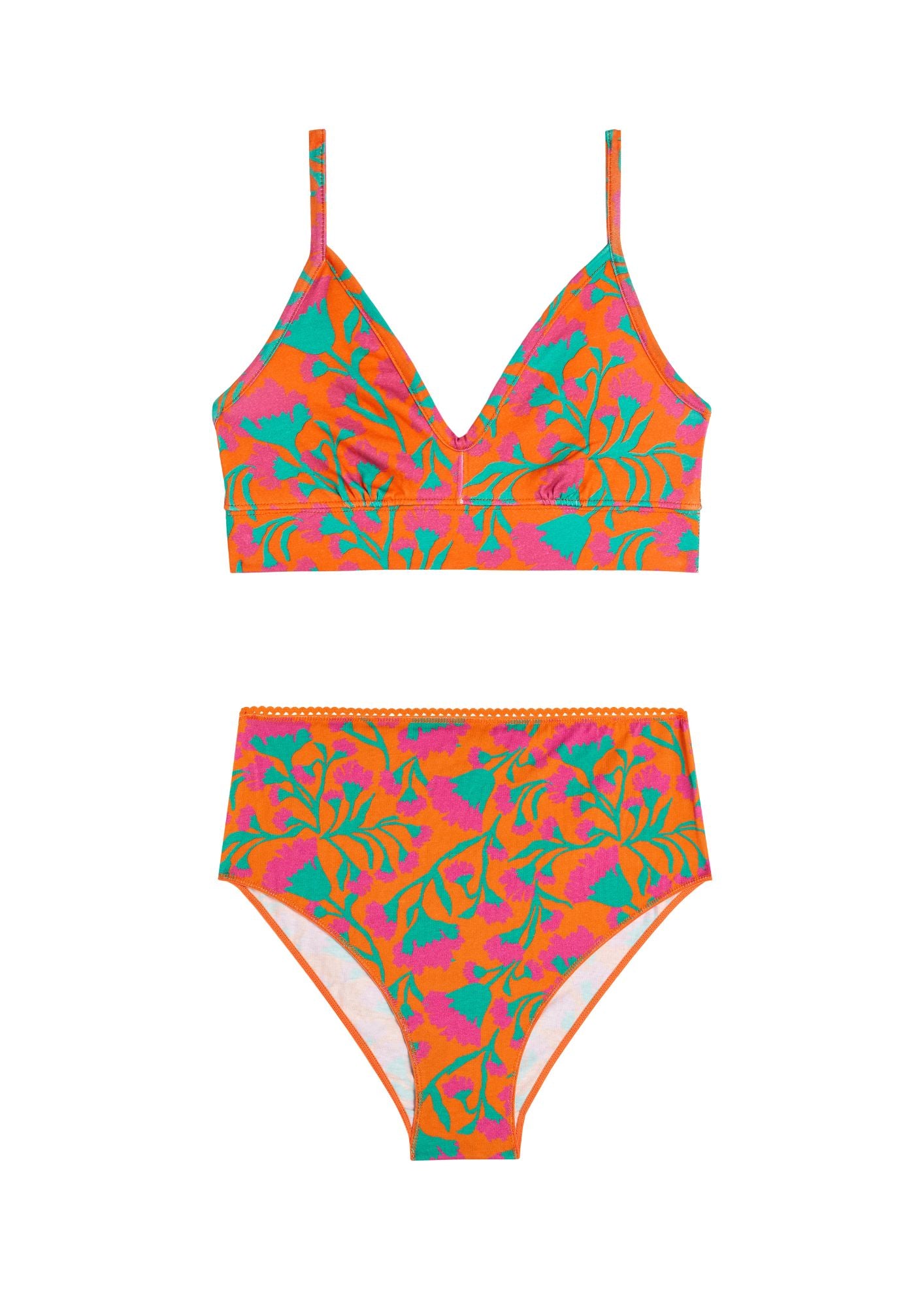 1 BRASSIÈRE + 1 CULOTTE TAILLE HAUTE - Néroli Fuchsia
