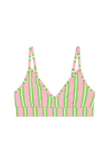 Brassière Coton BIO - Rayures Vertes et Roses