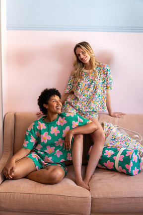 Organic Waffle Cotton Pajamas WAJ x Hindbag - Big Flowers