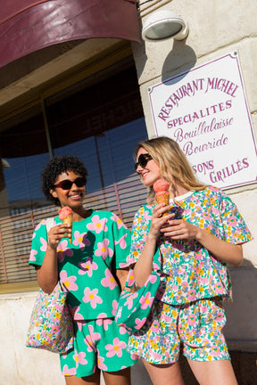 WAJ x Hindbag Organic Cotton Waffle Pyjamas - Pastel Bloom
