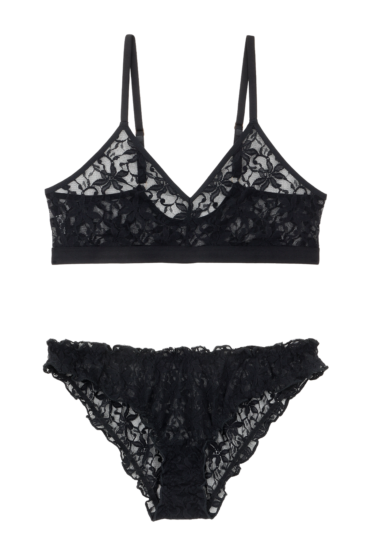 Brassière + Bloomer Dentelle Fleur - Pirate Black