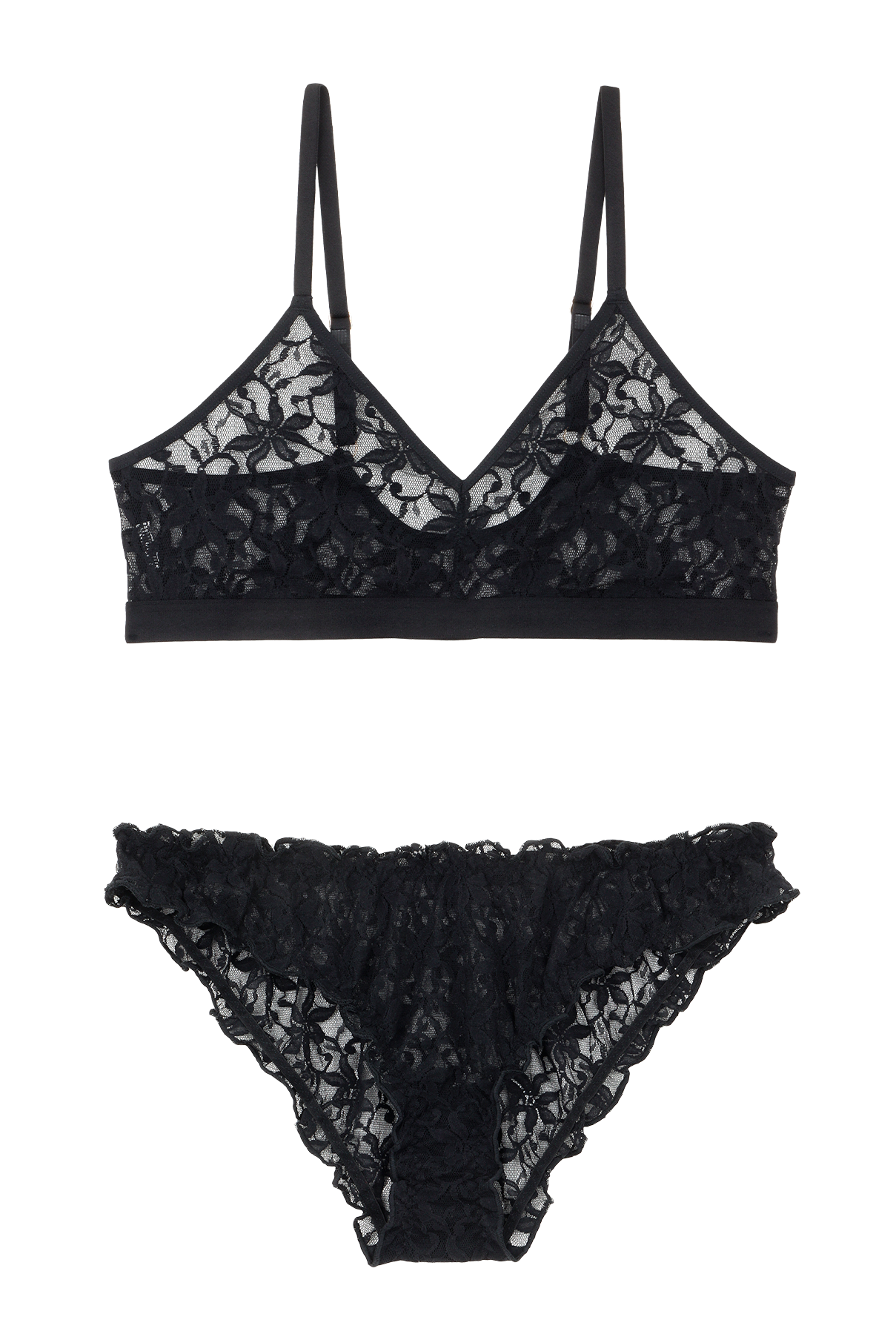 Brassière + Bloomer Dentelle Fleur - Pirate Black