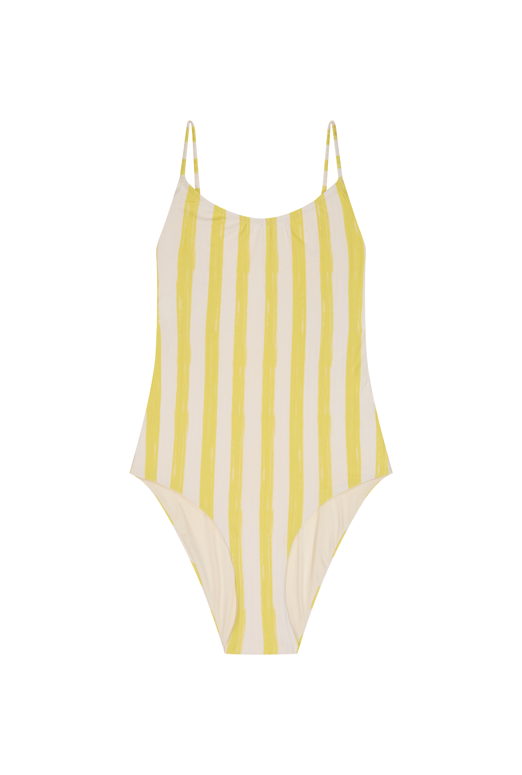 Maillot 1 Pièce Classique - Rayures Jaune