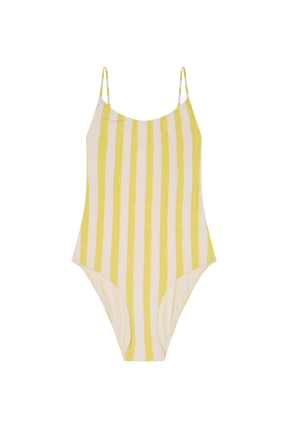 Maillot 1 Pièce Classique - Rayures Jaune
