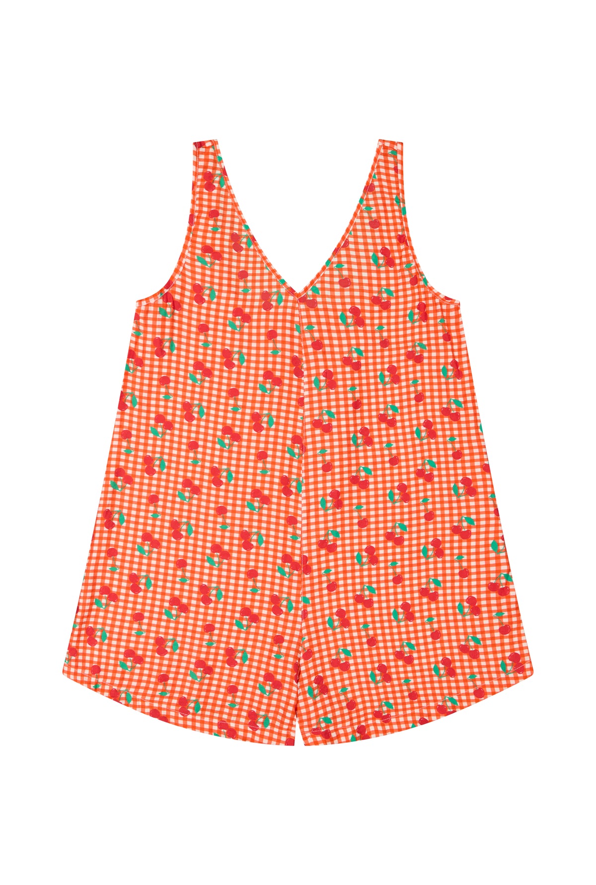 Combishort Viscose - Vichy Cerises Rouge