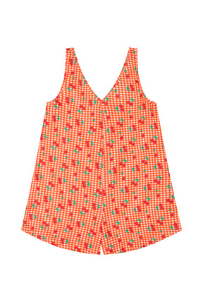 Combishort Viscose - Vichy Cerises Rouge