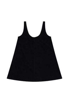 Short Organic Cotton Terry Dress - Black