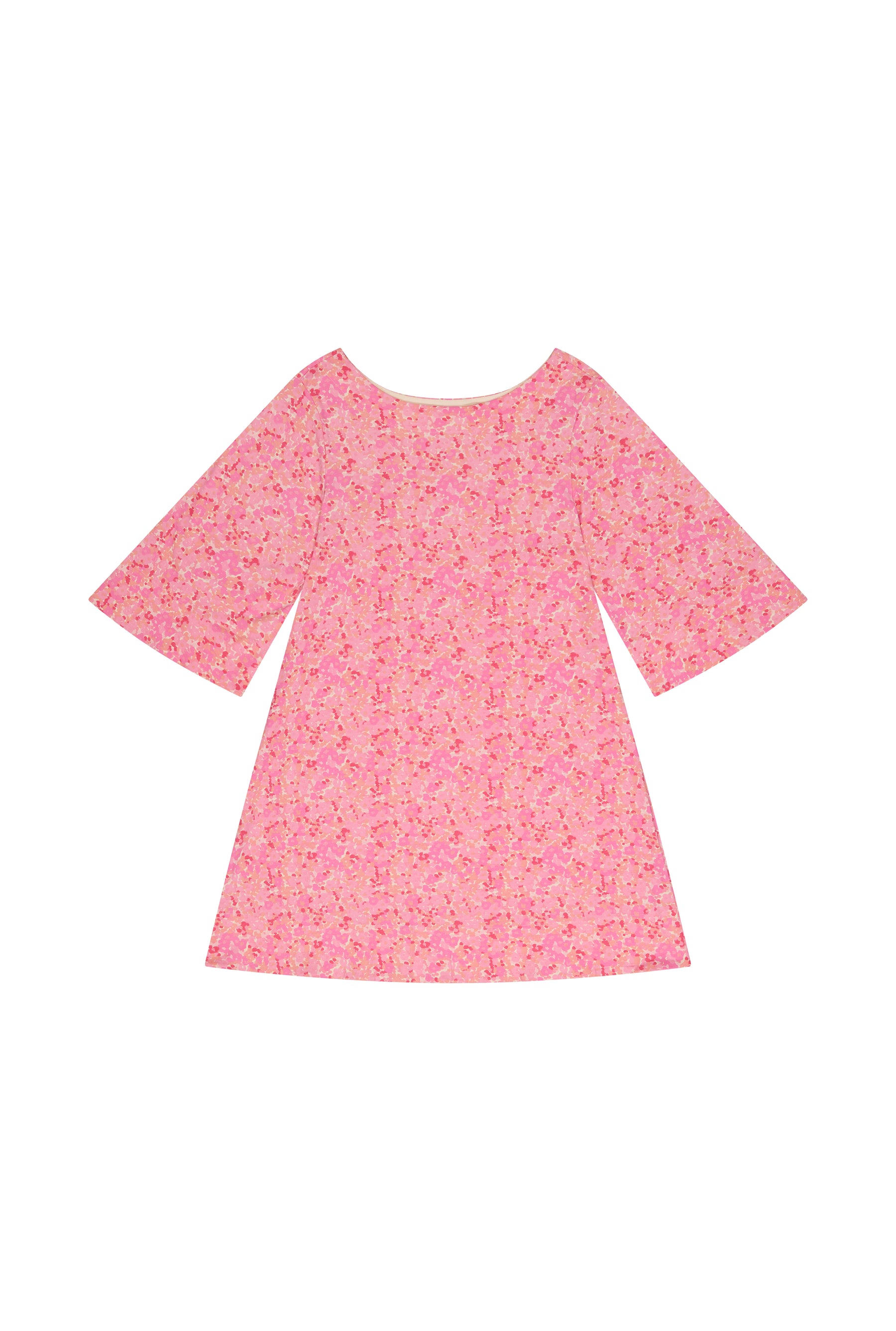 Robe Manches Évasées Coton BIO - Confettis Rose