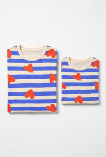 Pack Pyjama Maman Enfant - Marinière Coeurs