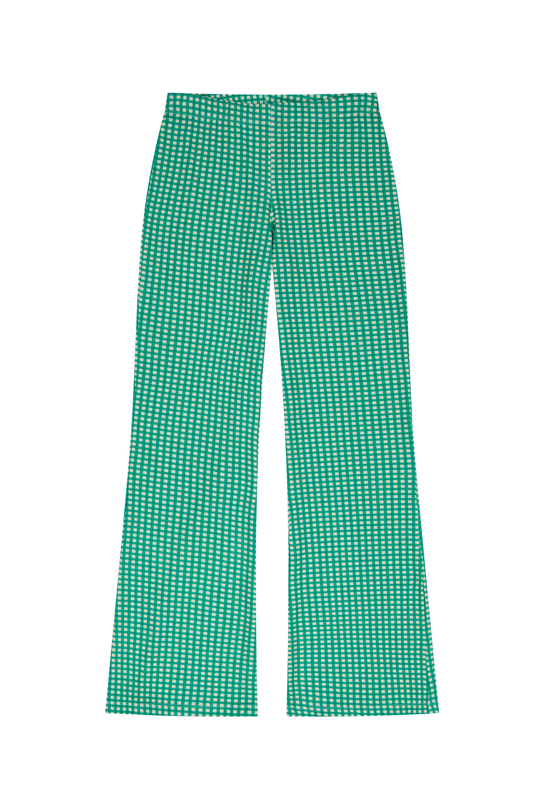 Pantalon Coton BIO Évasé - Vichy Vert