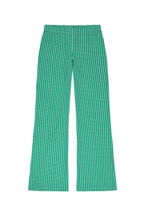 Pantalon Coton BIO Évasé - Vichy Vert
