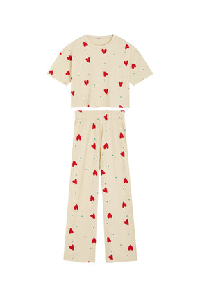 Pyjama Long Gaufré Coton BIO - Petit Coeur