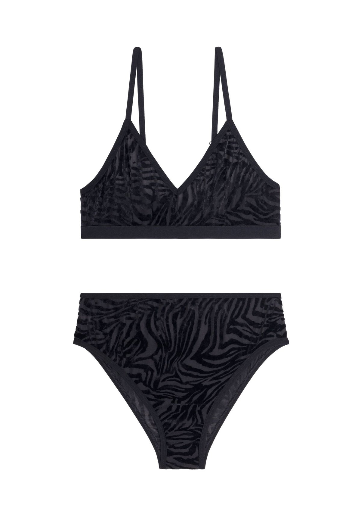 1 BRASSIERE + 1 TAILLE HAUTE TULLE - Zèbre Noir
