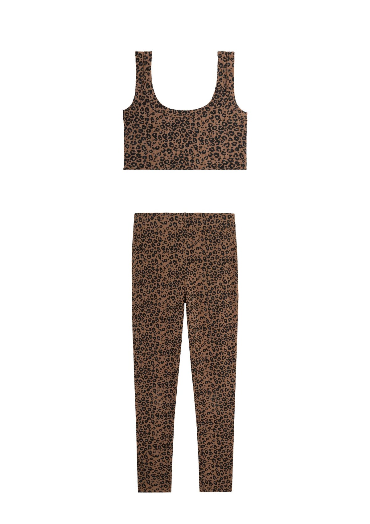 Top & Leggings - Léopard Marron