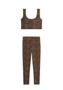 Top & Leggings - Léopard Marron